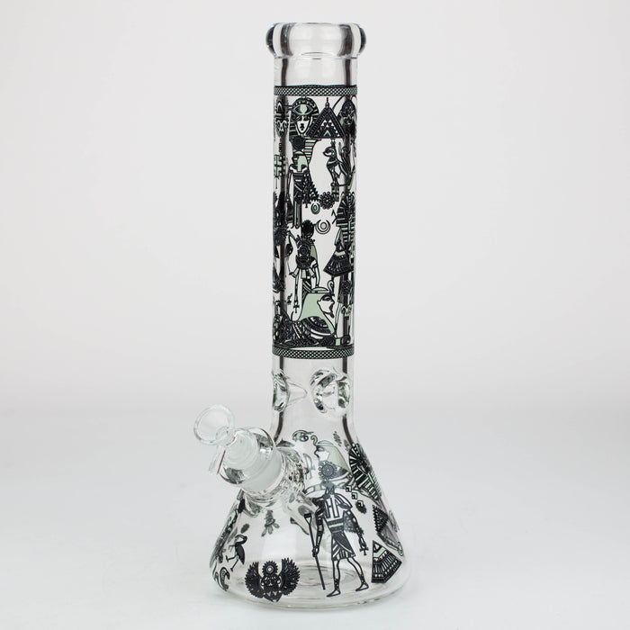 14" Glow in the dark 7 mm glass water bong [YG]