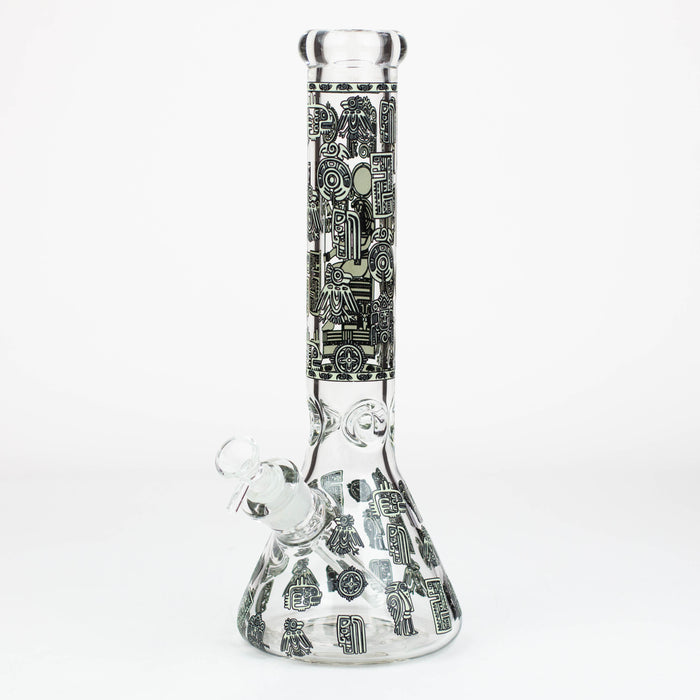 14" Glow in the dark 7 mm glass water bong [YG]