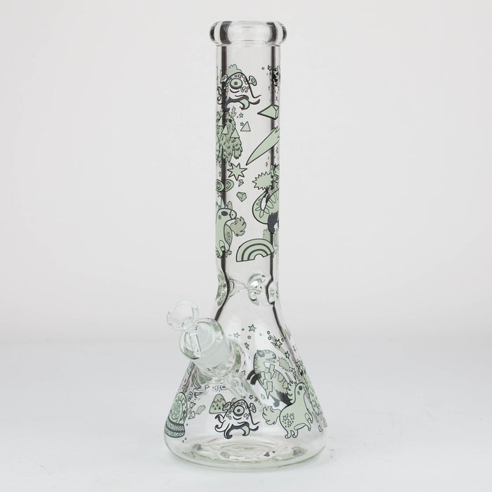 14" Glow in the dark 7 mm glass water bong [YG]