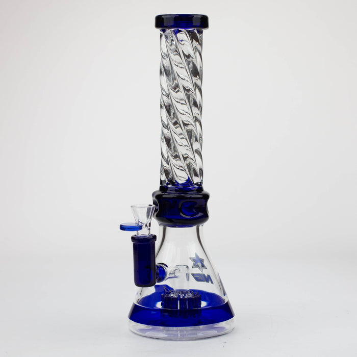 NG-14 inch Spiral Tube Tree Perc Beaker [S357] Glass Bong High-End Brands Glass Blue