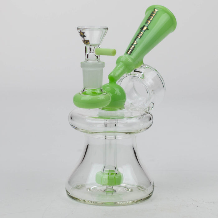NG-6.5 inch Megaphone Showerhead Bubbler [BX1211] Bongs High-End Brands Glass M-Green