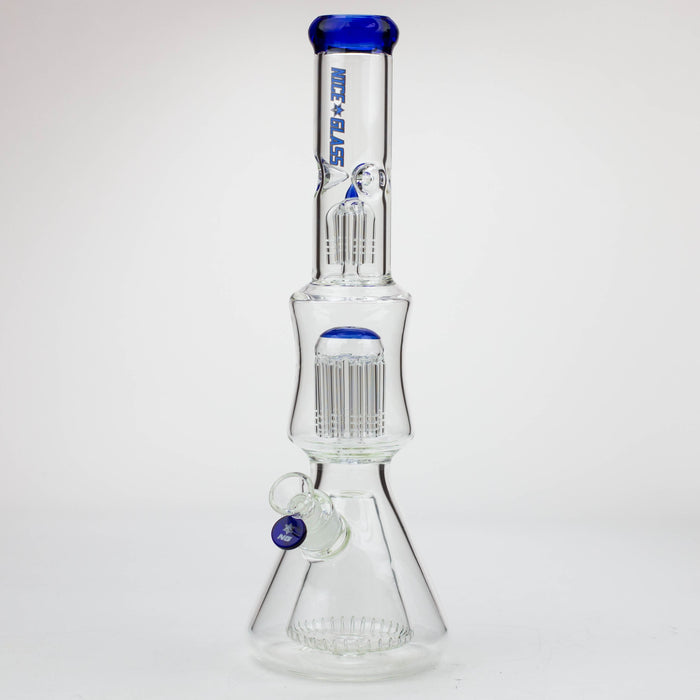 NG-17 inch Cone to Double Tree Beaker [S394] Glass Bong High-End Brands Glass Blue