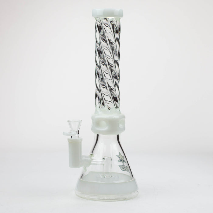 NG-14 inch Spiral Tube Tree Perc Beaker [S357] Glass Bong High-End Brands Glass White
