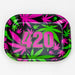 Novelty Metal Rolling Tray-Small Tray Smoking Cat Distribution Pink and green 420