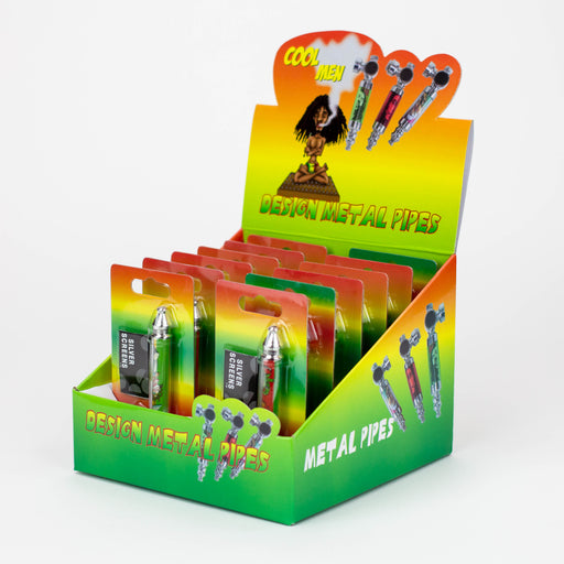 3" Rasta man Metal Pipe with screen display box ( 255F ) Metal Hand Pipe ONE