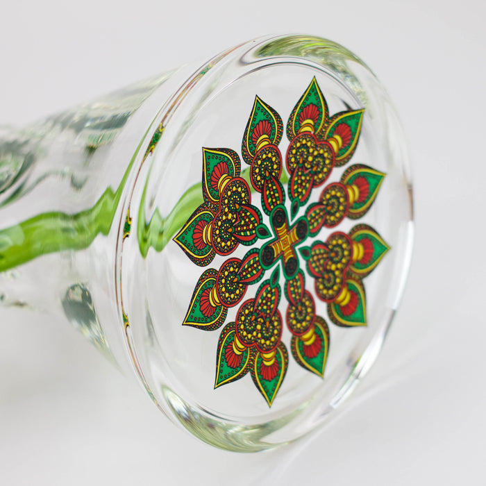 18" Spark 9 mm glass water bong with thick base Glass Bong ONE