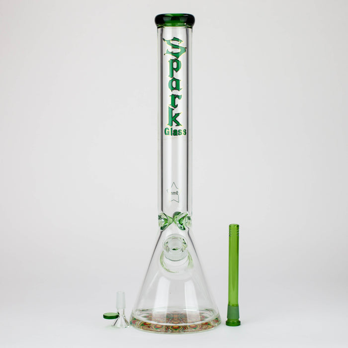 18" Spark 9 mm glass water bong with thick base Glass Bong ONE