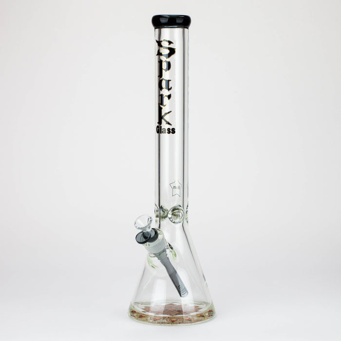 18" Spark 9 mm glass water bong with thick base Glass Bong ONE Black