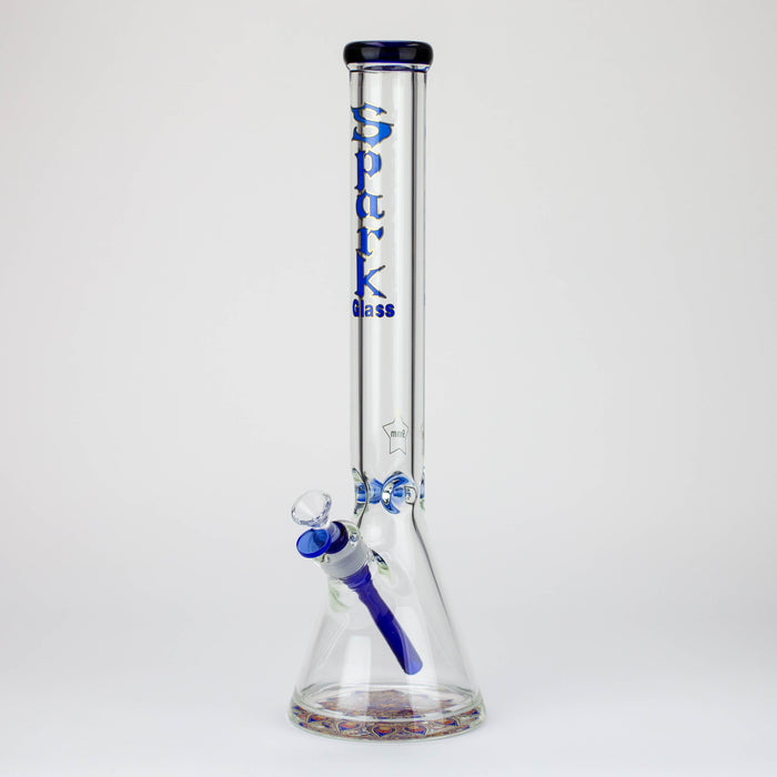 18" Spark 9 mm glass water bong with thick base Glass Bong ONE Blue