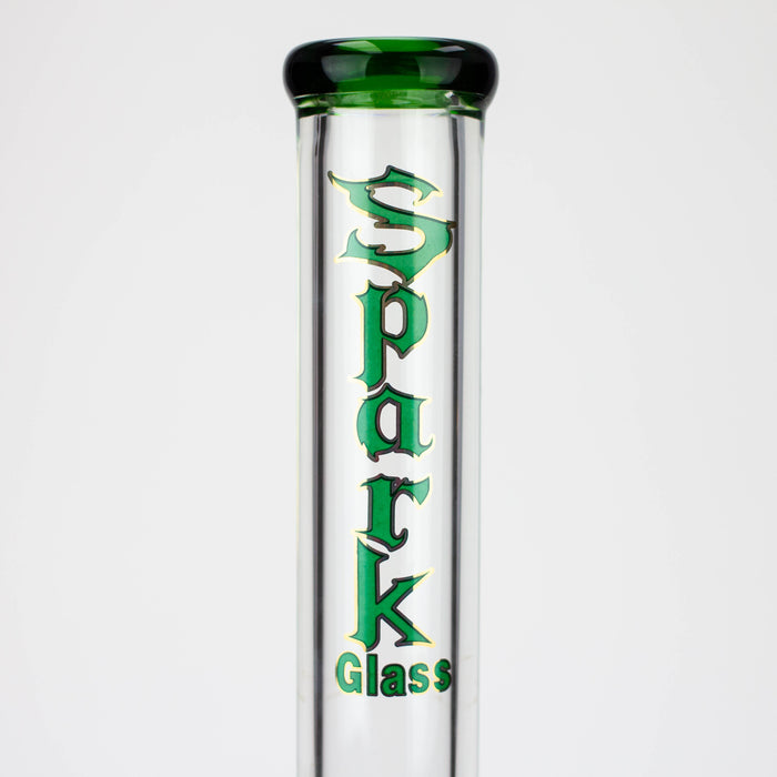18" Spark 9 mm glass water bong with thick base Glass Bong ONE