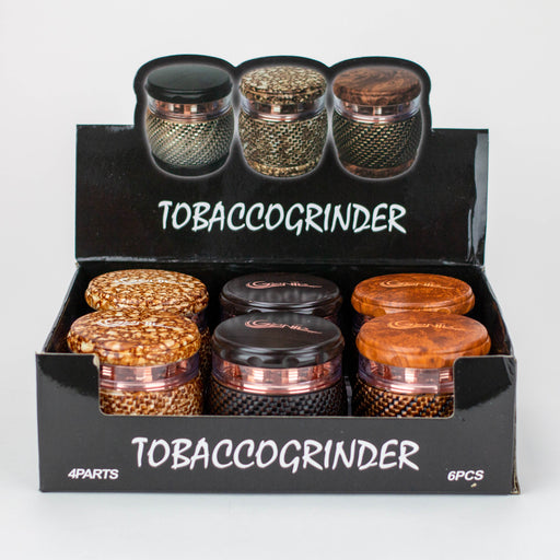 Genie 4 parts faux wood herb grinder Box of 6 Display Pack ONE
