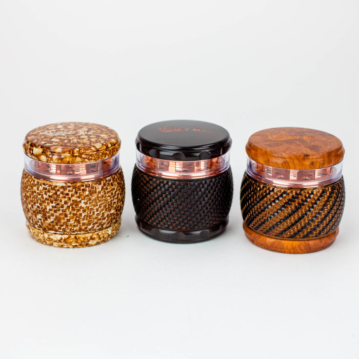 Genie 4 parts faux wood herb grinder Box of 6 Display Pack ONE