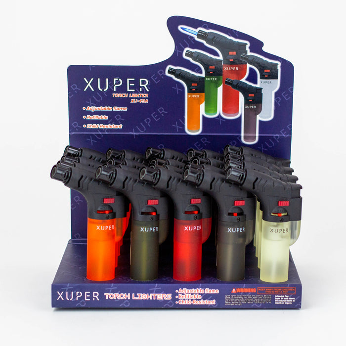 XUPER Assorted Lighter single flame Torch box of 20 [98-1149A]