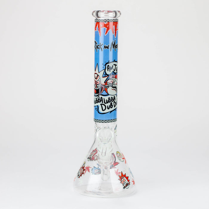 12" RM Cartoon glass water bong-Glow in the dark [GBT21002]