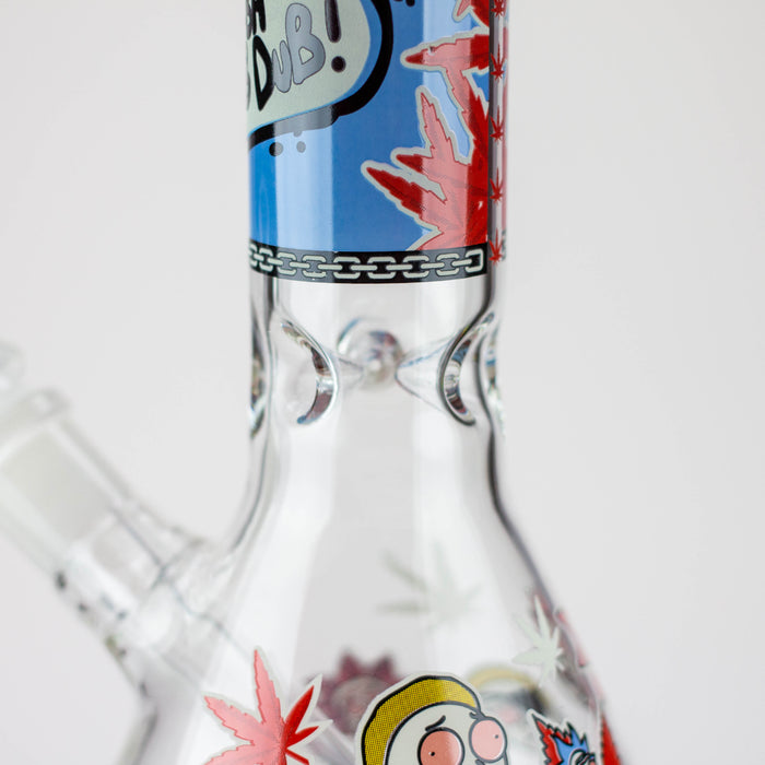 12" RM Cartoon glass water bong-Glow in the dark [GBT21002]