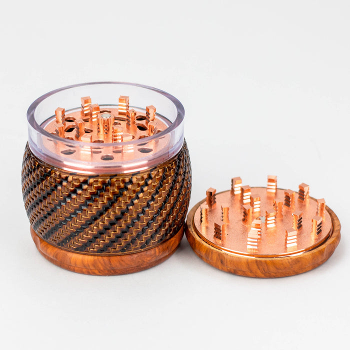 Genie 4 parts faux wood herb grinder Box of 6 Display Pack ONE