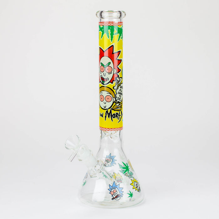 12" RM Cartoon glass water bong-Glow in the dark [GBT21002]