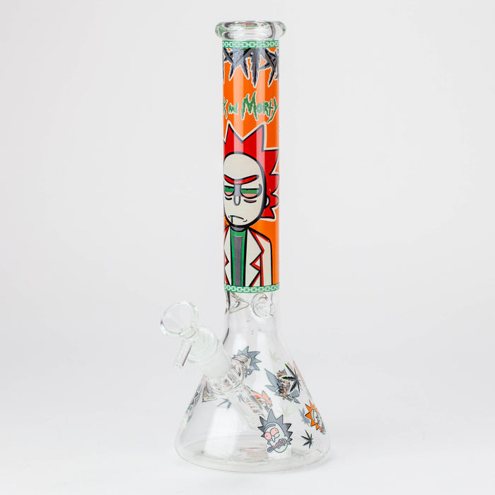 12" RM Cartoon glass water bong-Glow in the dark [GBT21002]