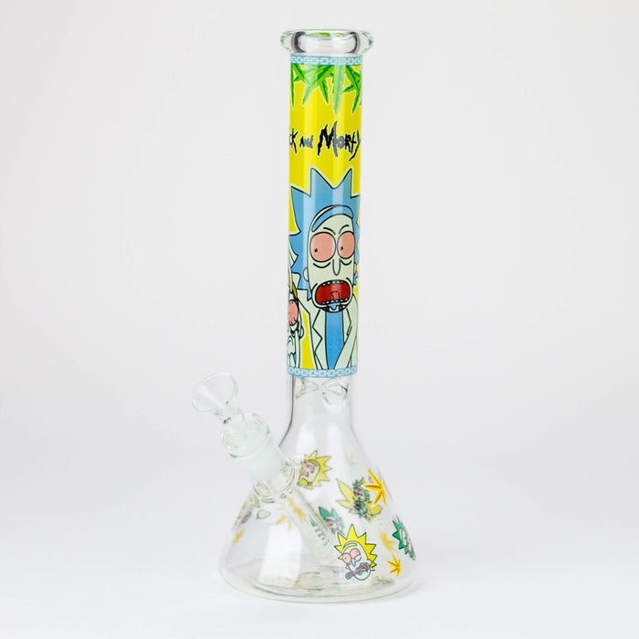12" RM Cartoon glass water bong-Glow in the dark [GBT21002] Glass Bong ONE Design F