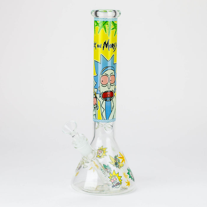 12" RM Cartoon glass water bong-Glow in the dark [GBT21002]