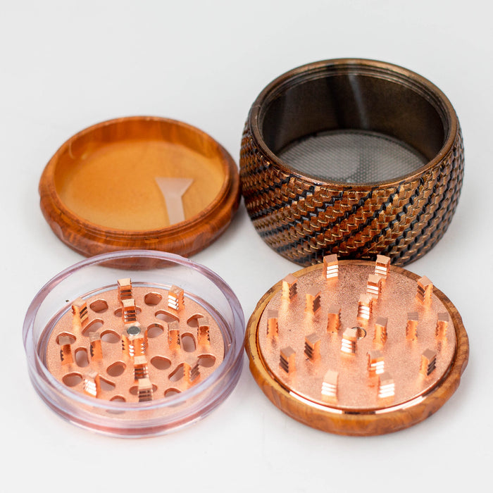 Genie 4 parts faux wood herb grinder Box of 6 Display Pack ONE