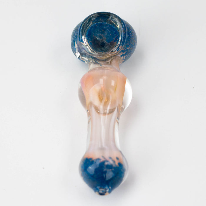 4.5" Gold fumed heavy glass hand pipe [9681] Glass Pipe ONE
