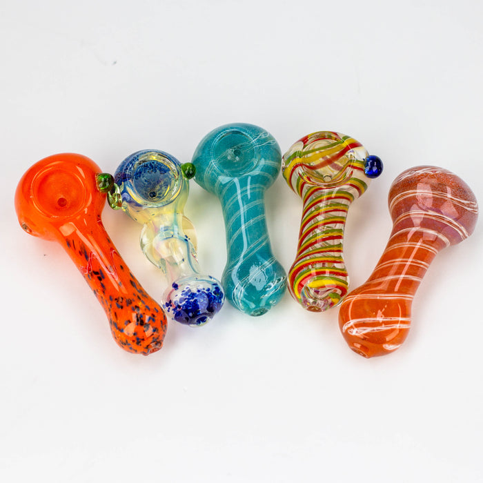 3.5” Assorted design Soft glass hand pipe Jar of 20