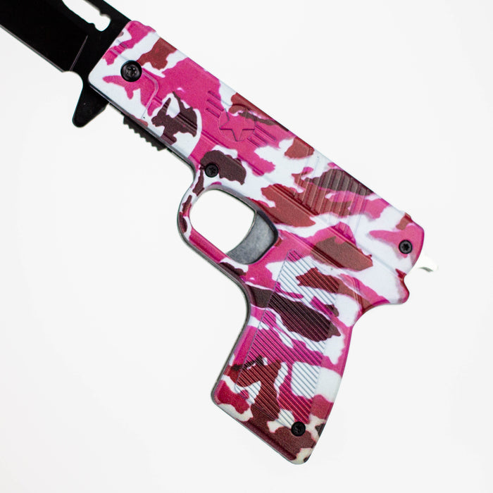 8″ Tiger-USA® Pistol Folding Knife Purple  [SJ-1042]