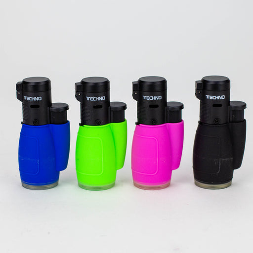 Techno - Mini auto flip cap single torch lighter Box of 16 [3006] Lighters Canadian Distributor