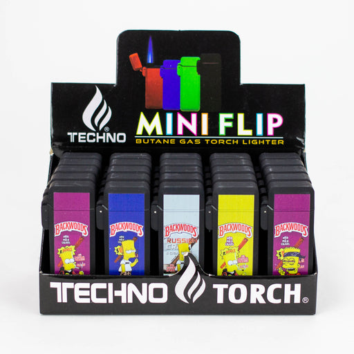 Techno - Mini Flip top single torch lighter Box of 20 [258-BWSI] Lighters Canadian Distributor