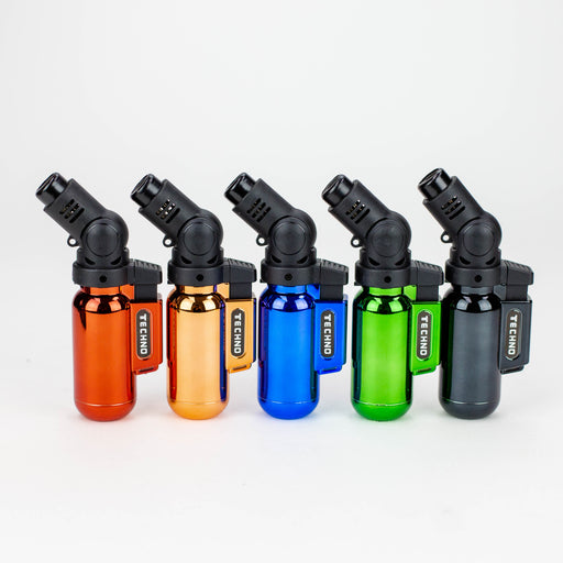 Techno - Flexible single flame Torch Lighter Box of 15 [00169] Lighters Canadian Distributor Metal Finish