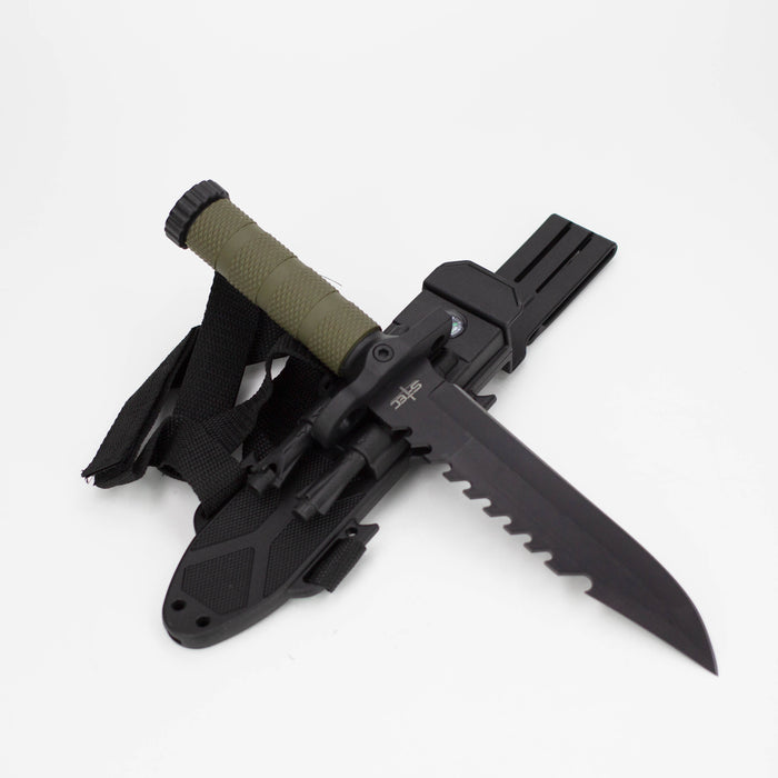 12.75″ Hunting Knife w/ ABS Sheath + Accessories [T22188GN-3] Fixed Blade Knife Canadian Distributor