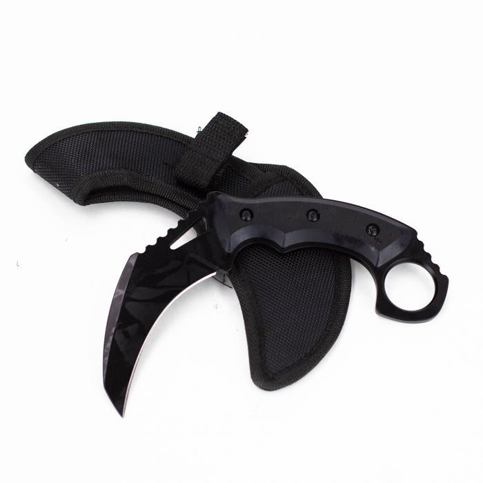 6.5" Fixed Blade Karambit Black Wash W/G10 Handle [T22003]