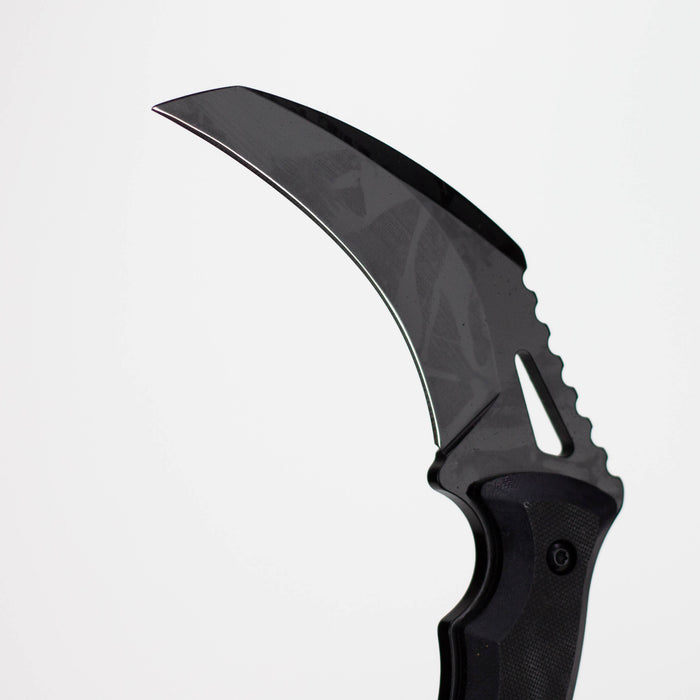 6.5" Fixed Blade Karambit Black Wash W/G10 Handle [T22003]