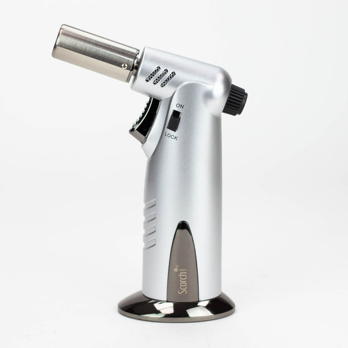 Scorch Torch | Turbo 45 Degree Single Jet Torch Lighter [51624] Lighters Canadian Distributor Silver