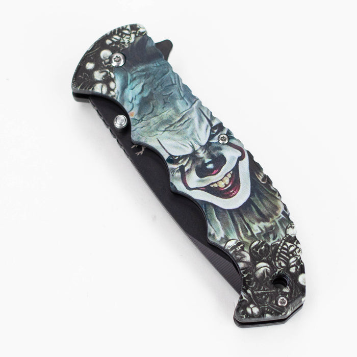 The Bone Edge Death Clown Folding Knife 8.5″ Stainless Steel [13252]