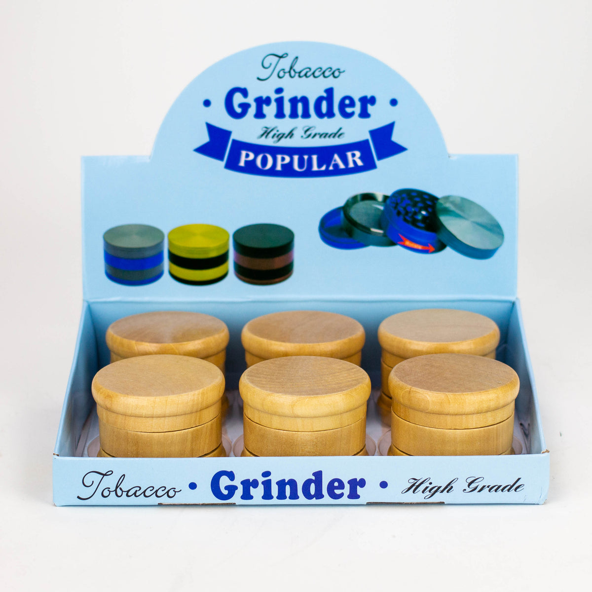 3 parts Wooden grinder Box of 6 One Wholesale
