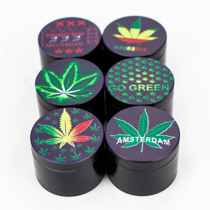 4 parts black floral grinder Box of 12 Display Purple Haze Smoke Inc