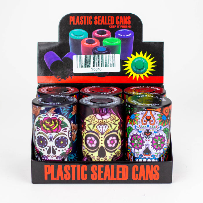 Air tight Stash Jars with Skull Designs Box of 6 Jar Purple Haze Smoke Inc