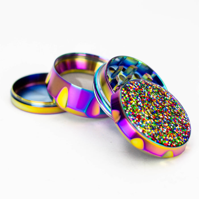 4 parts Sparkle herb grinder Box of 12 Display Purple Haze Smoke Inc