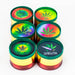 4 parts 3D Rasta herb grinder Box of 12 Display Purple Haze Smoke Inc