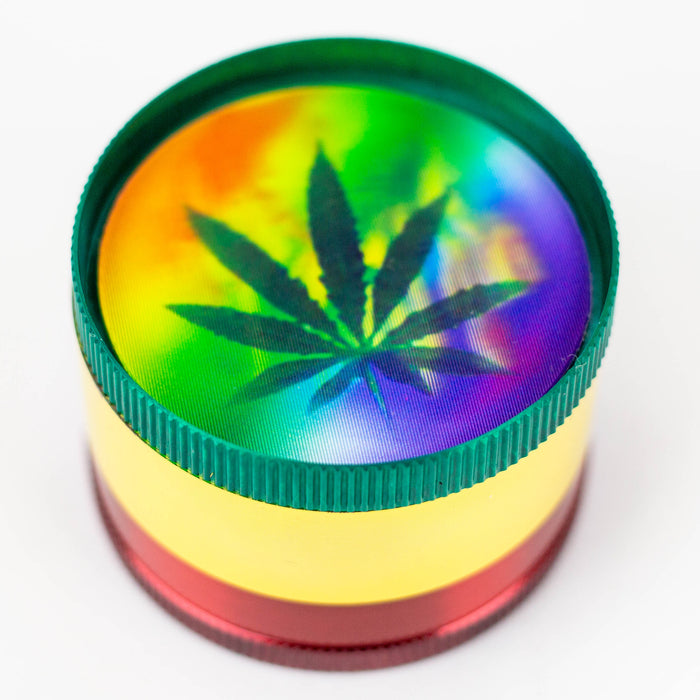 4 parts 3D Rasta herb grinder Box of 12 Display Purple Haze Smoke Inc