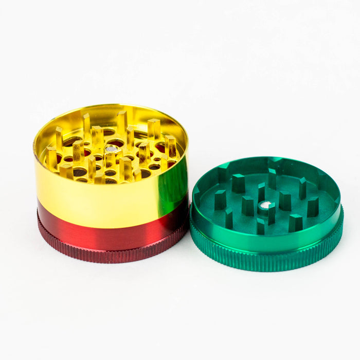 4 parts 3D Rasta herb grinder Box of 12 Display Purple Haze Smoke Inc