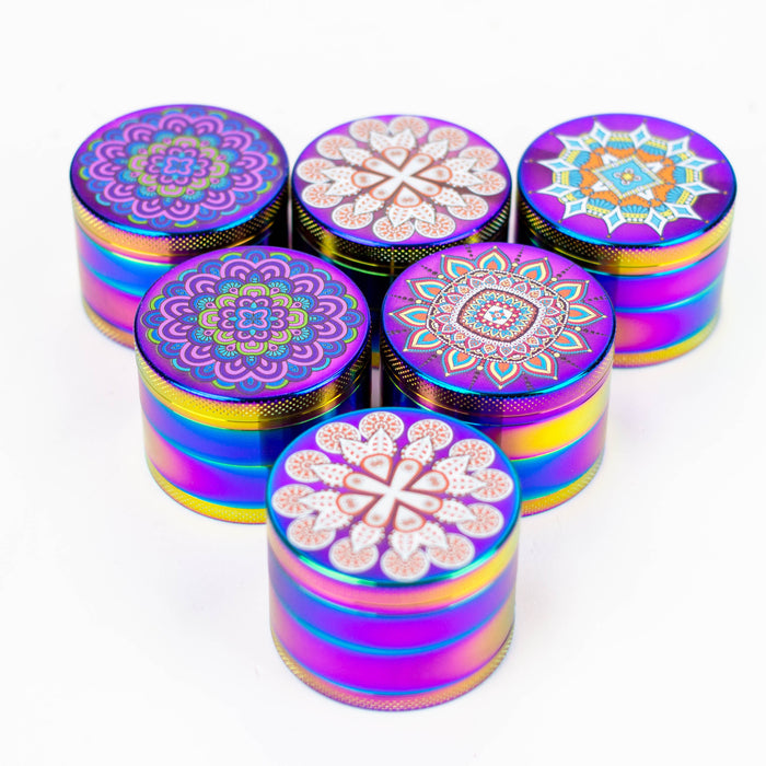 4 parts Floral rainbow grinder Box of 6 Display Purple Haze Smoke Inc