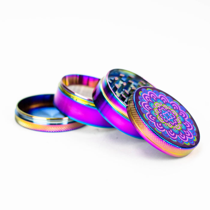 4 parts Floral rainbow grinder Box of 6 Display Purple Haze Smoke Inc