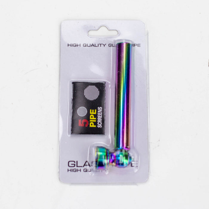 3" Rainbow Metal Pipe with screen display of 12 Metal Hand Pipe Purple Haze Smoke Inc