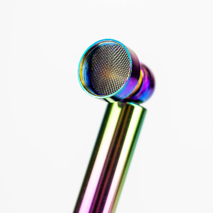 3" Rainbow Metal Pipe with screen display of 12 Metal Hand Pipe Purple Haze Smoke Inc