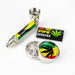 2.5" Metal Pipe set with screen and mini grinder Box of 12 Metal Purple Haze Smoke Inc