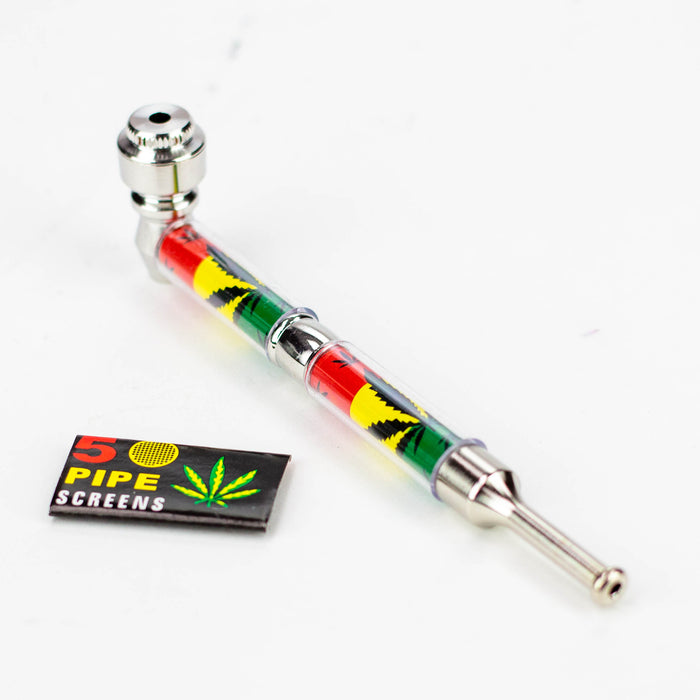 Extendable Metal Pipe set with screen Box of 12 Metal Pipe Purple Haze Smoke Inc 5.78" Pipe