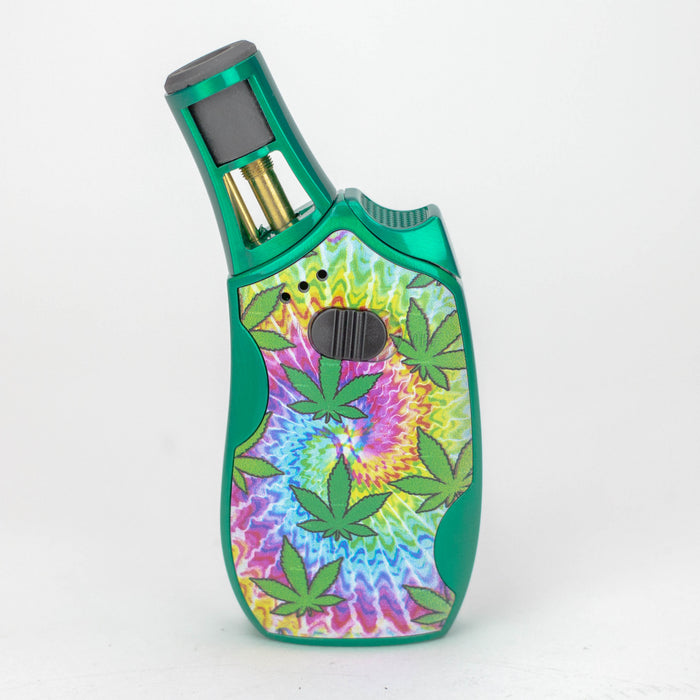 Scorch Torch Leaf & Psychedelic Designs single flames torch lighter [61644-2]
